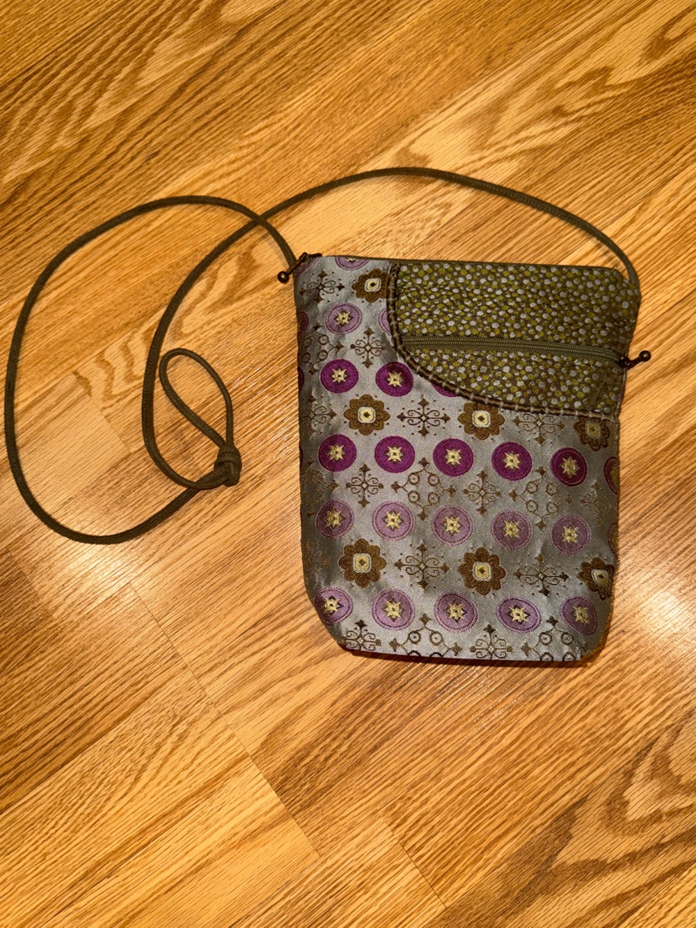 Maruca Tapestry Shoulder Bag in Aqua, Purple and Green
